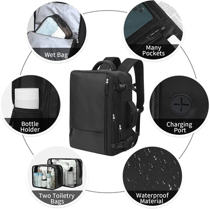 Extra Large Travel Backpack,Carry on Backpack,17 Inch Laptop Backpack,Hiking Backpack,School Bag,Black