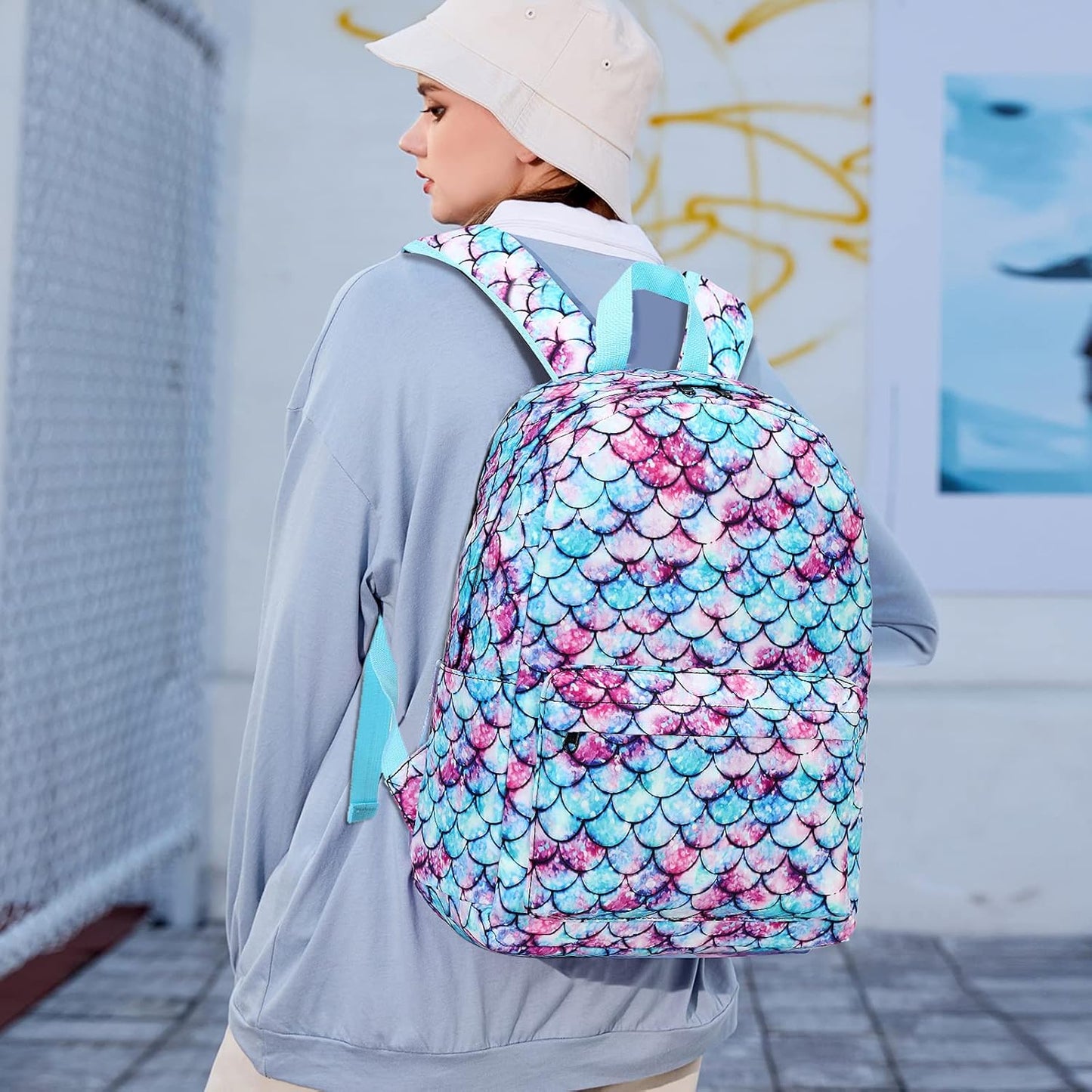 Girls Backpack Preschool School Bag for Kids Elementary Kindergarten Backpack Bookbag (Mermaid)