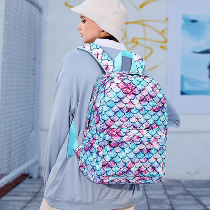 Girls Backpack Preschool School Bag for Kids Elementary Kindergarten Backpack Bookbag (Mermaid)