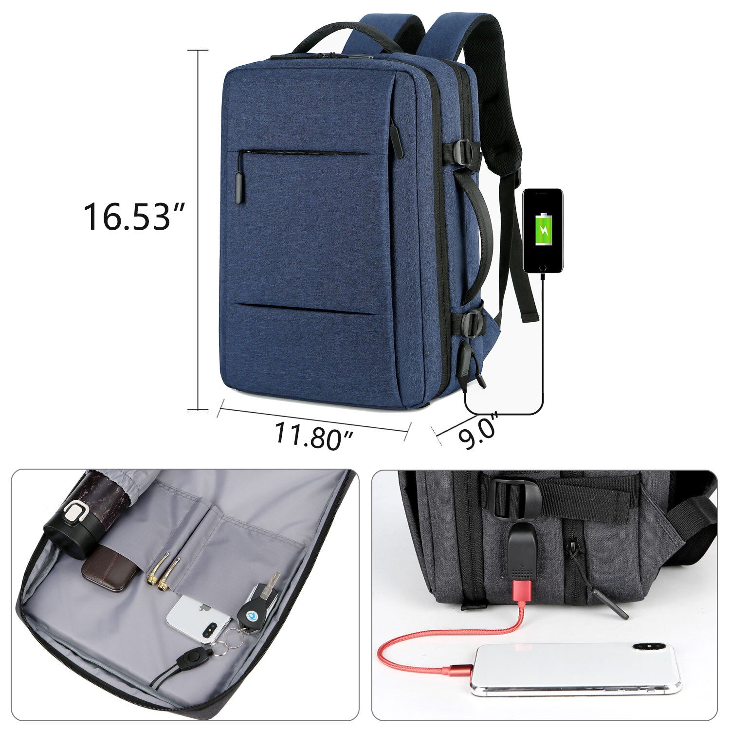 Expandable Carry on Backpack Extra Large Travel Backpack Weekender Backpack