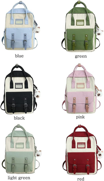 Aesthetic Backpack Cute Kawaii Backpack for School Backpack Cute Aesthetic (Light Green)