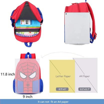 Spiderman Backpack, Little Superhero Backpack, Red Black Small Backpack for Fans, Small Bookbags, Back to School Gifts