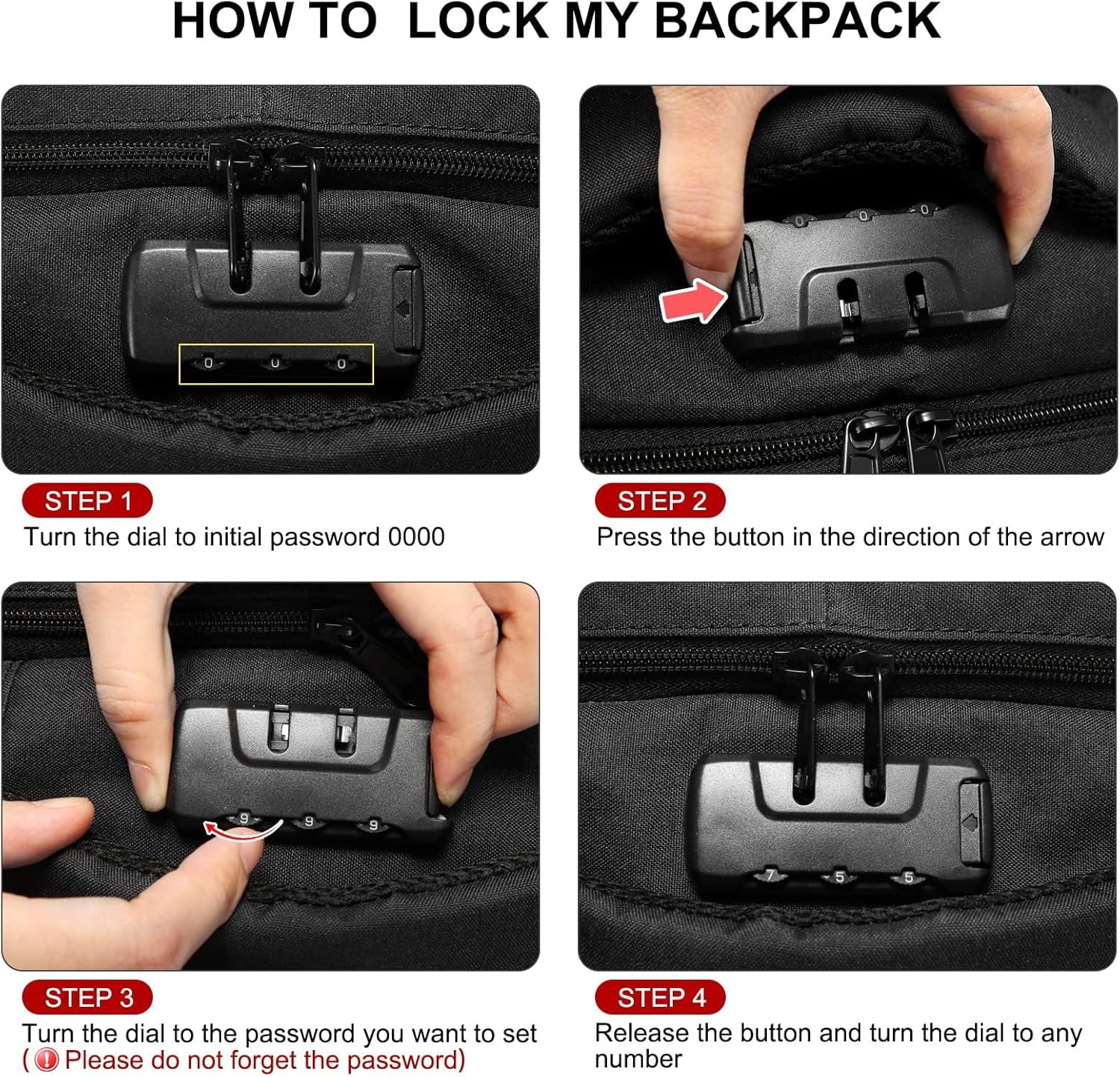 Travel Laptop Backpack Waterproof anti Theft Backpack with Lock and USB Charging Port Large 17-17.3 Inch Computer Business Backpack for Men Women Blue