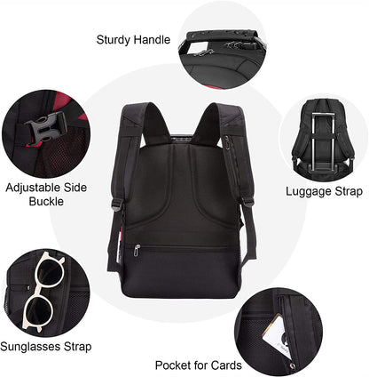 Travel Laptop Backpack Waterproof anti Theft Backpack with Lock and USB Charging Port Large 17-17.3 Inch Computer Business Backpack for Women Men Red