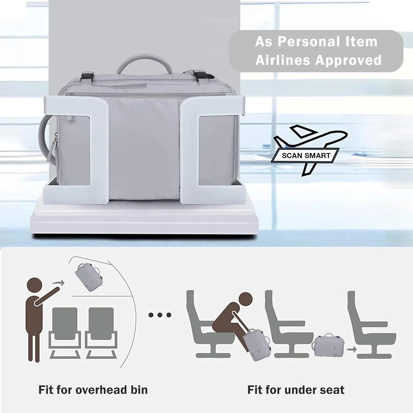 Extra Large Travel Backpack,Carry on Backpack,17 Inch Laptop Backpack,Hiking Backpack,School Bag,Gray