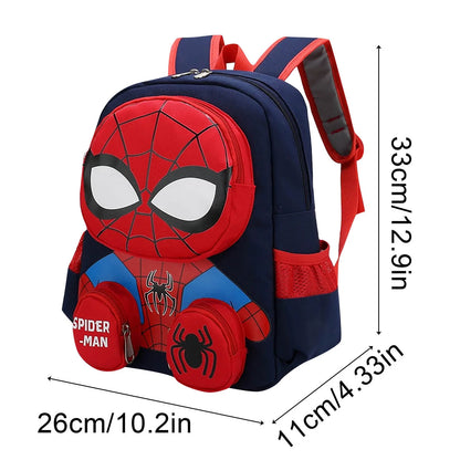 Spiderman Backpack, Little Superhero Backpack, Red Black Small Backpack for Fans, Small Bookbags, Back to School Gifts