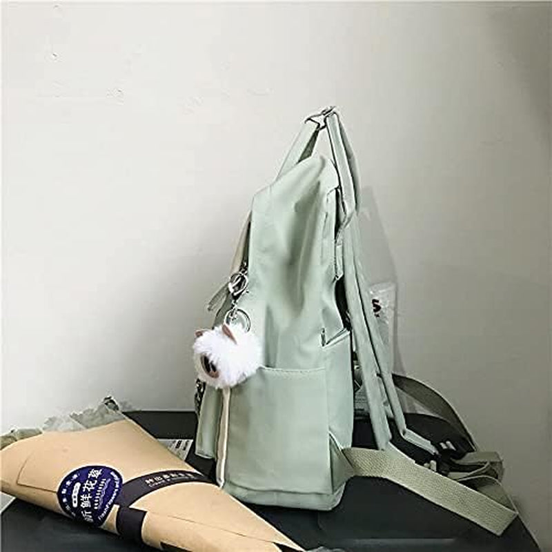 Aesthetic Backpack Cute Kawaii Backpack for School Backpack Cute Aesthetic (Light Green)
